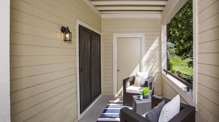 Private Covered Patio with Storage